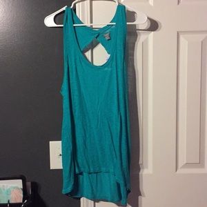 Teal open back Tank Aerie L